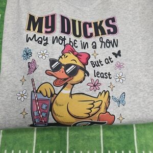 Gray Graphic Tee with Duck Print